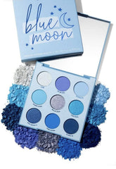ColourPop Blue Moon palette front with bold blues for creative eye looks
