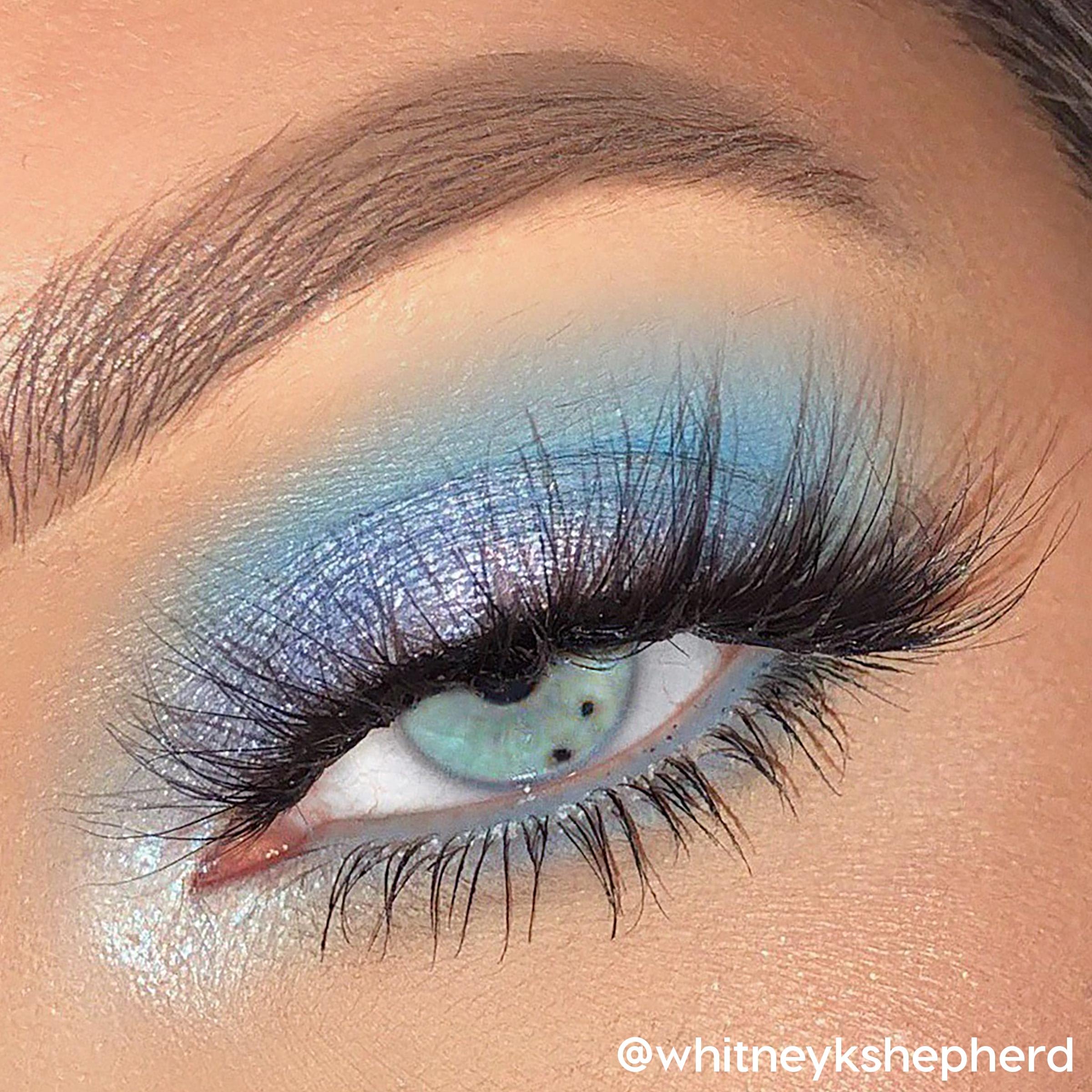 ColourPop Blue Moon swatches on skin show true pigment payoff.