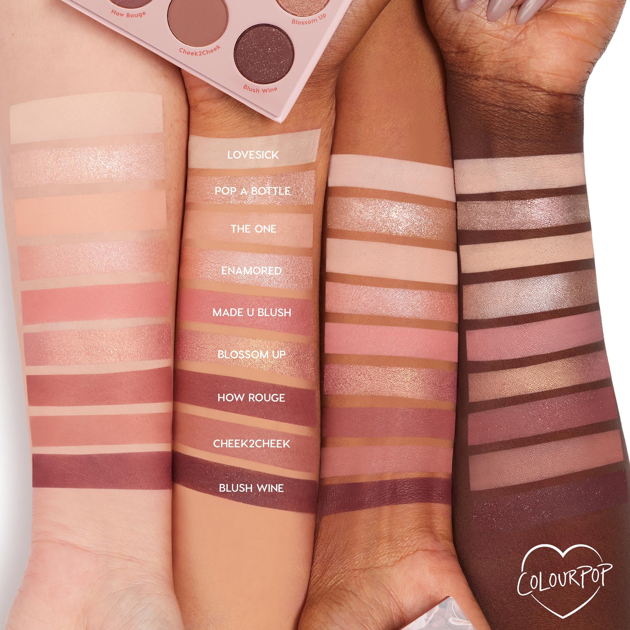 ColourPop Blush Crush matte shadows spread smoothly for effortless daily looks.