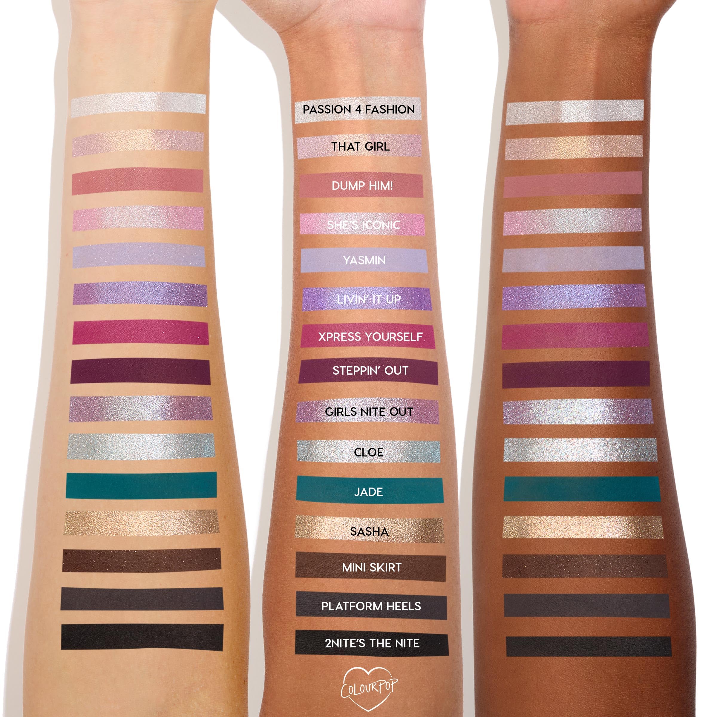 ColourPop Bratz Girls Nite Out eye look application shows blendability.