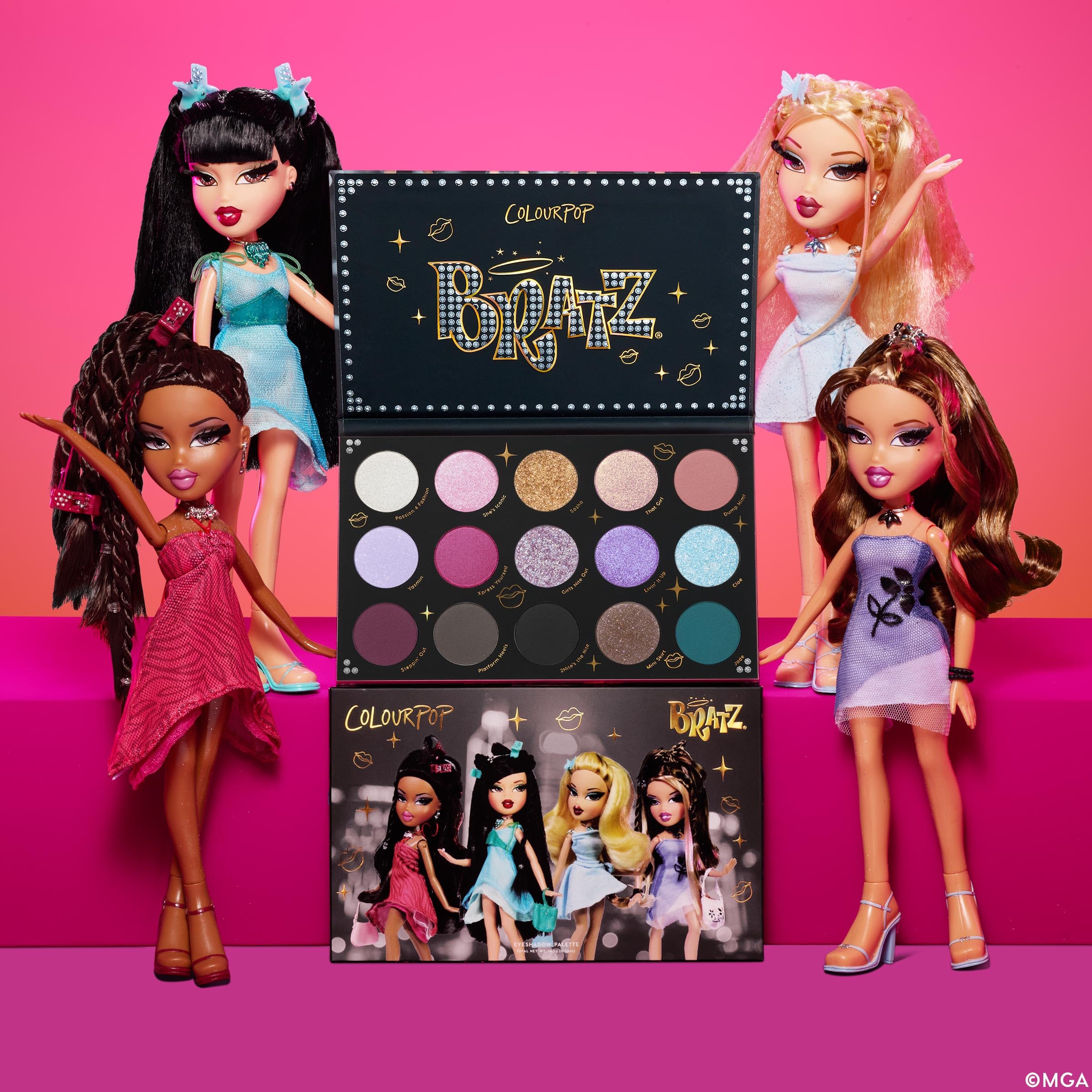 ColourPop Bratz Girls Nite Out palette packaging design.