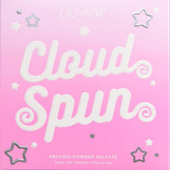 ColourPop Cloud Spun palette open, highlighting shade range and sparkle options for creative eye makeup.