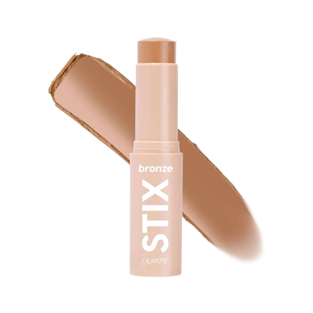 ColourPop Cream Bronzer Stick swirls onto the cheek for natural warmth.