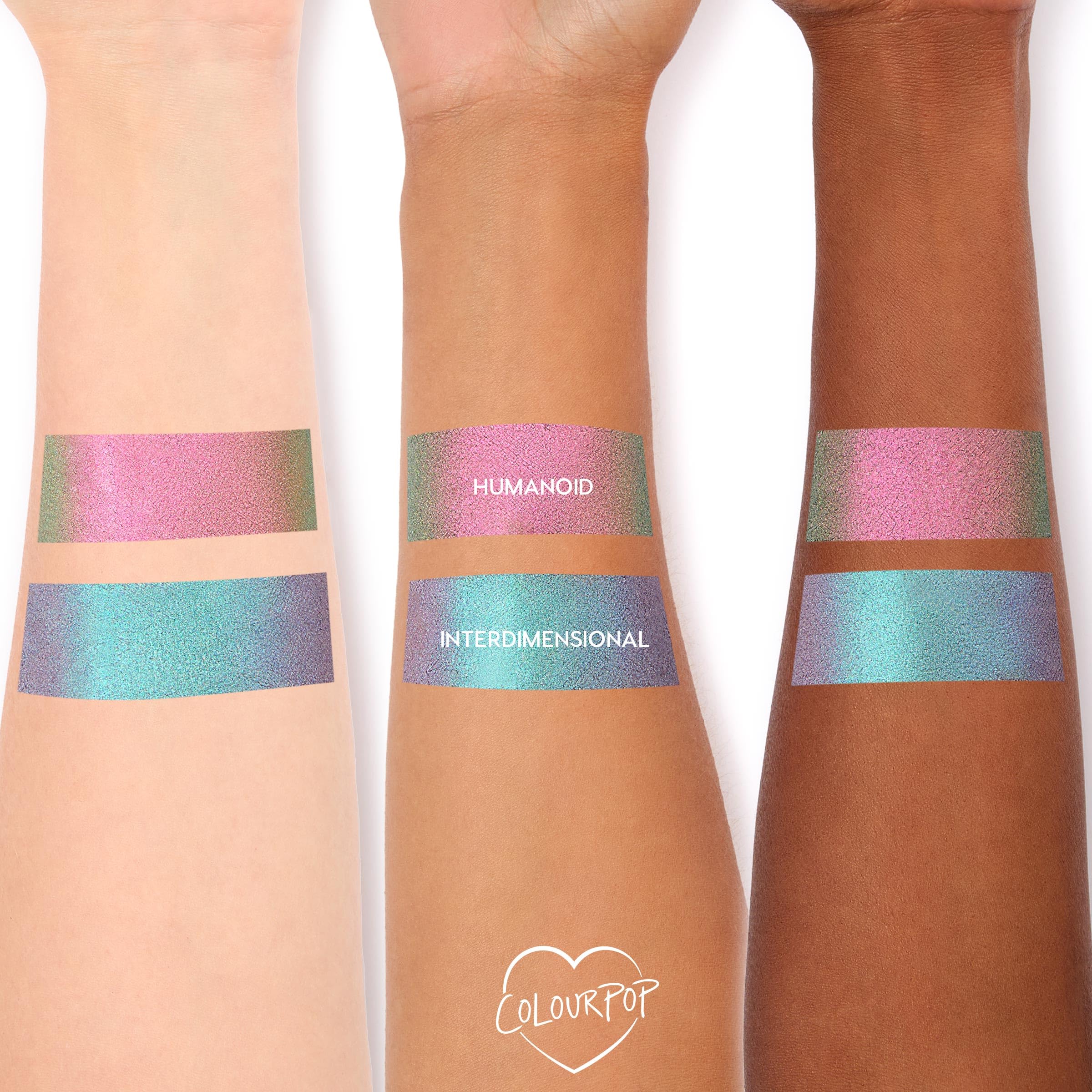 ColourPop Chrome Liquid formula stays crease-free longer for vibrant days.