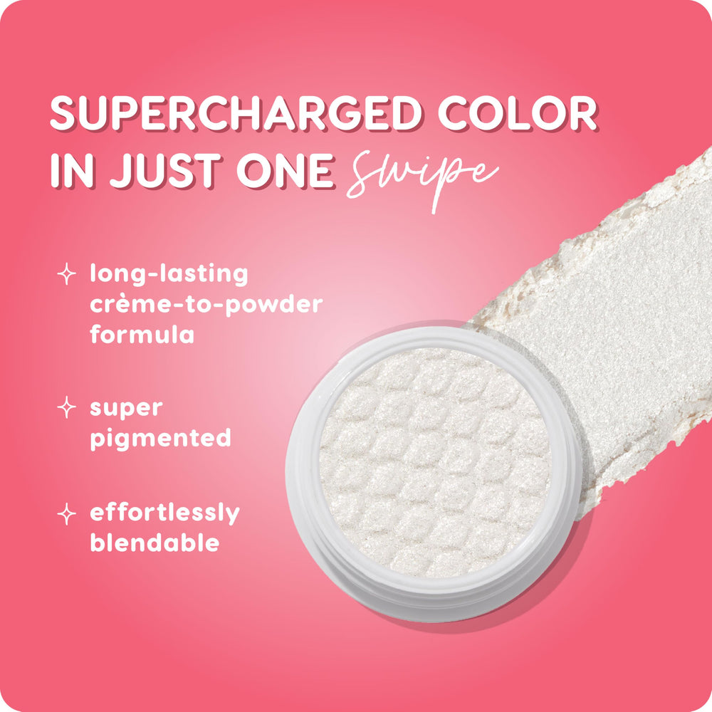 ColourPop creme-powder glitter shadow shows high-impact shimmer on eyelid