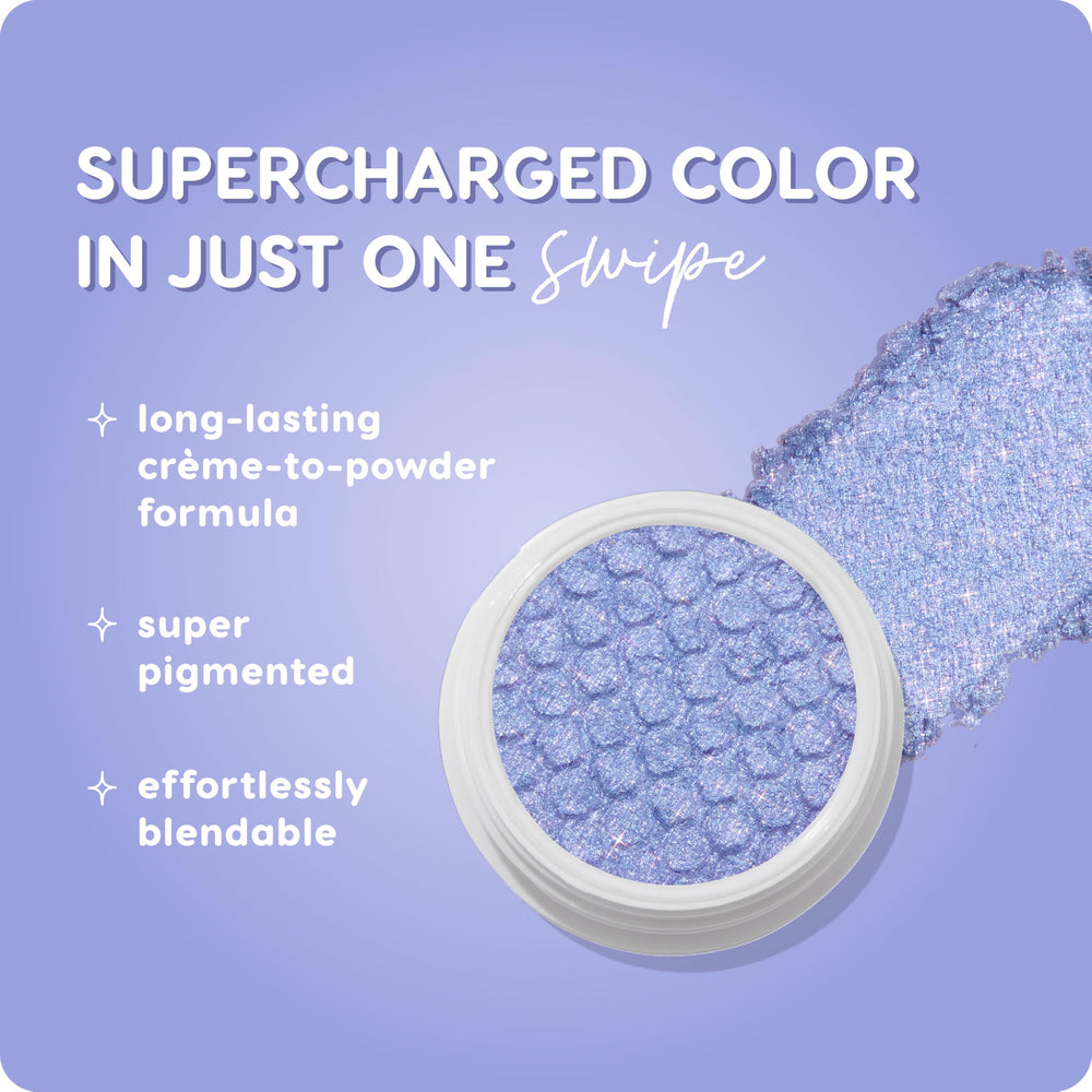 ColourPop Dream Much glitter shadow on lid with durable color and glow.