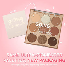 ColourPop Going Coconuts swatches reveal rich pigment and satin texture.