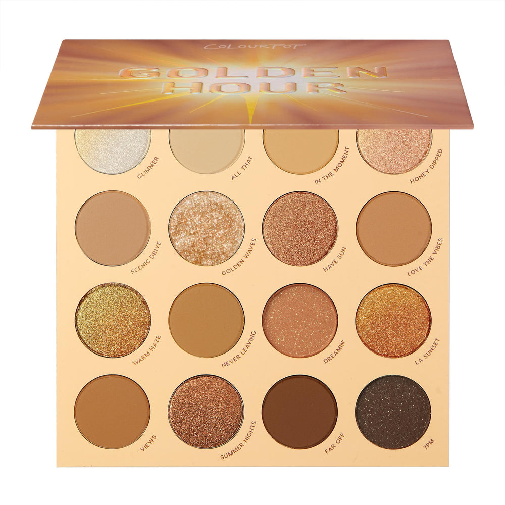 ColourPop Golden Hour palette open view for quick sunset-inspired eye looks on the go