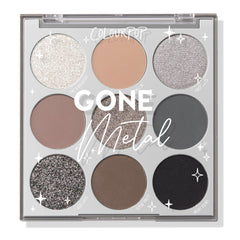 ColourPop Gone Metal palette front shows sleek, travel-friendly packaging for on-the-go looks.