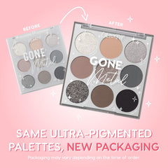 ColourPop Gone Metal palette open reveals six rich pans for versatile eye makeup.