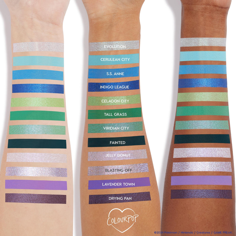 Exclusive collectible ColourPop Pokémon Pallet Town box highlighting its design appeal.