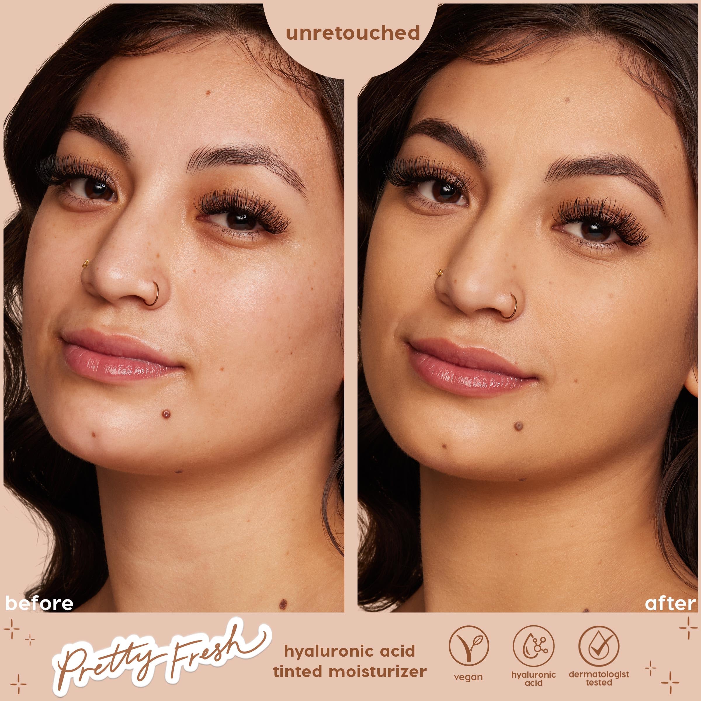 ColourPop Pretty Fresh application shows light coverage that enhances natural complexion.
