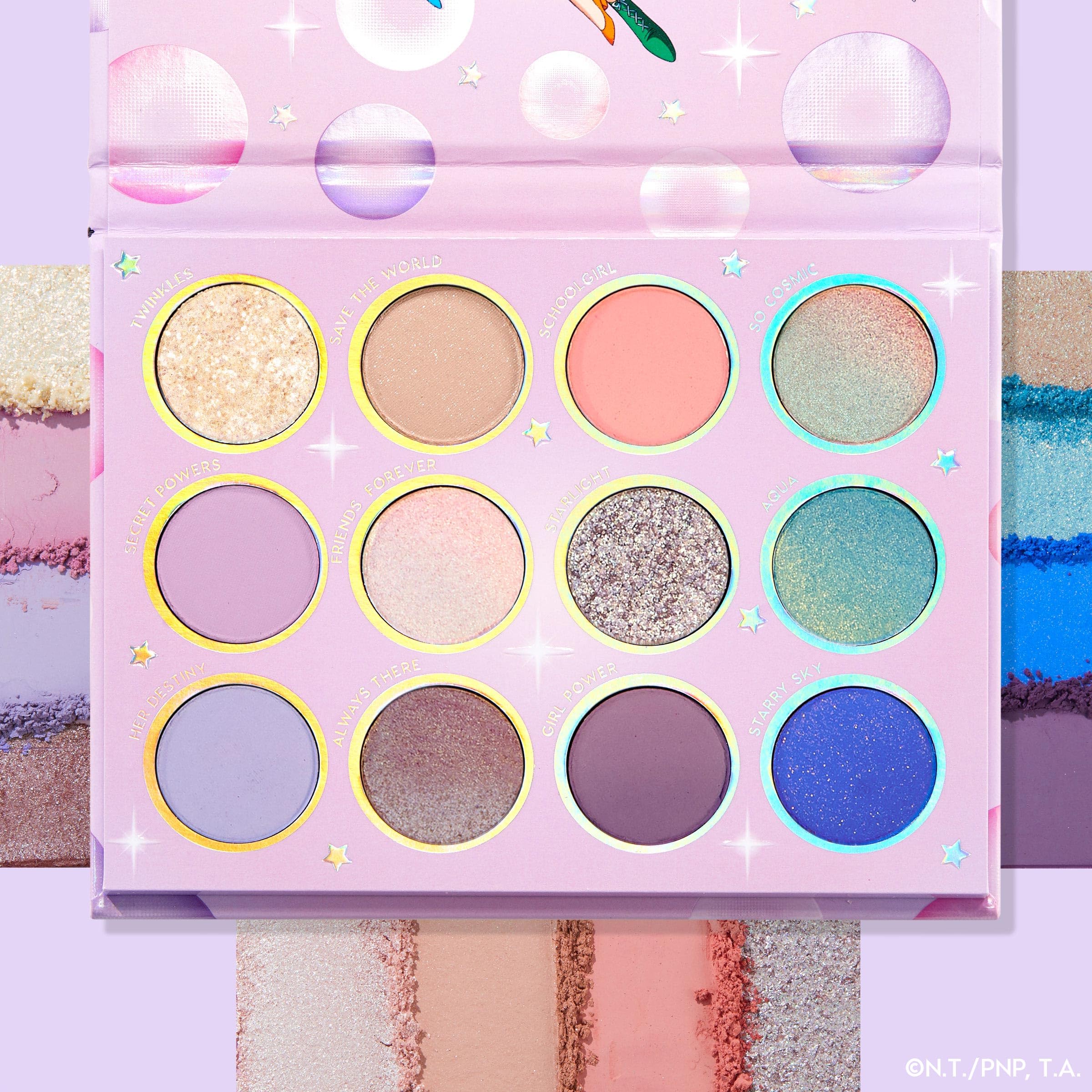 ColourPop Sailor Moon For Love and Justice duo-chrome shades catch light for multidimensional interest.