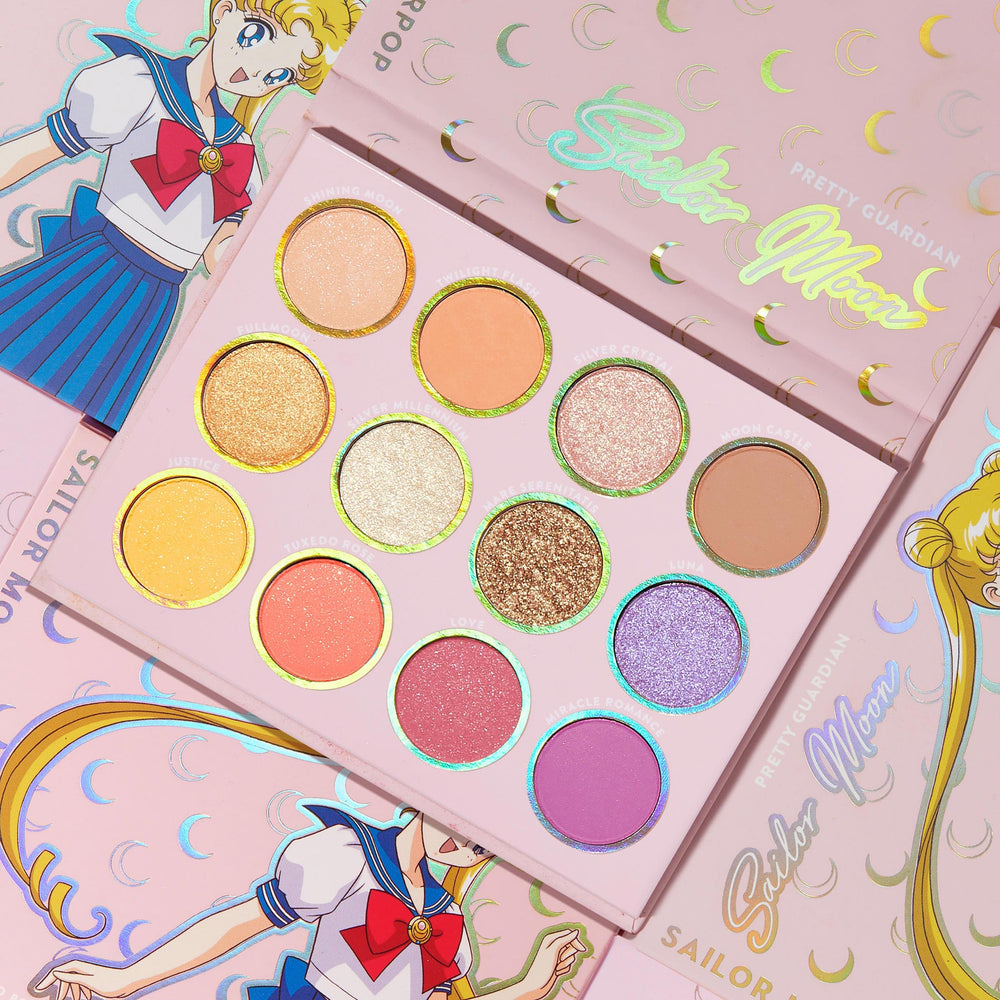 ColourPop Sailor Moon palette Moon Castle swatch in soft coral tones.