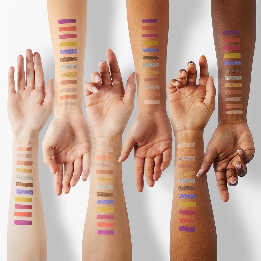 Shining Moon swatch: pale peach with hot pink pinpoints.