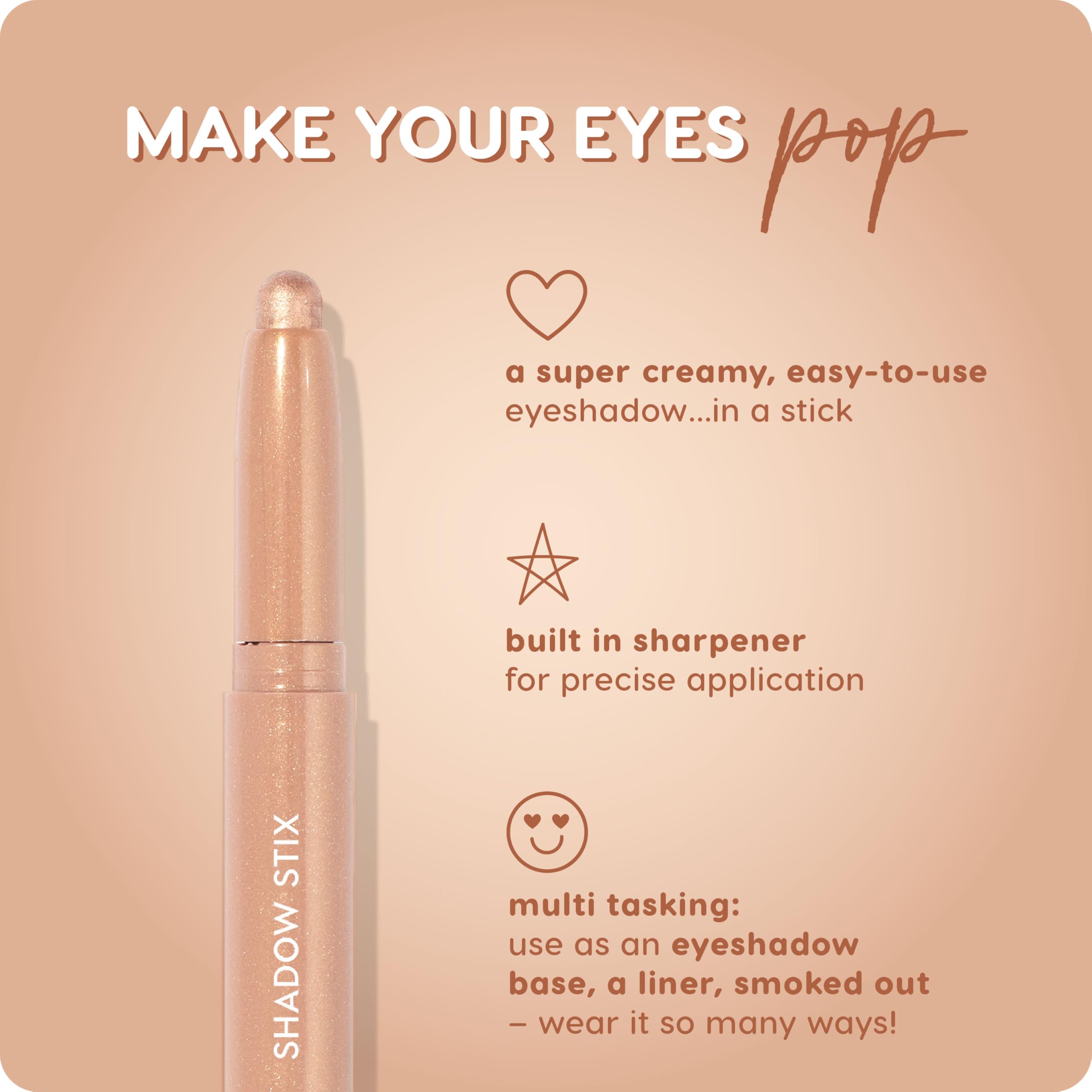ColourPop Shadow Stix Honey BB precise tip aids easy eye makeup application.