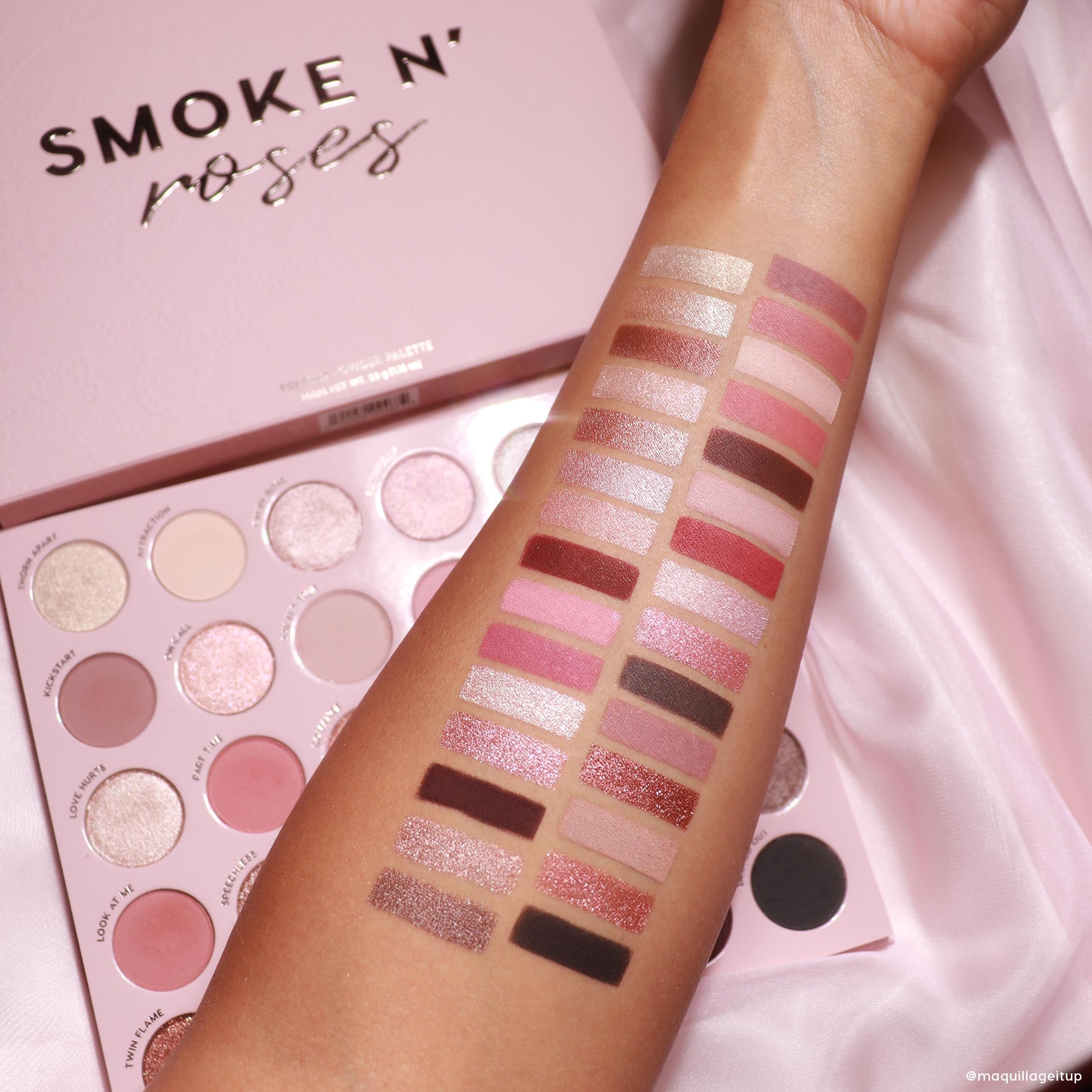 ColourPop Smoke N Roses matte crease shades for soft, controlled definition.