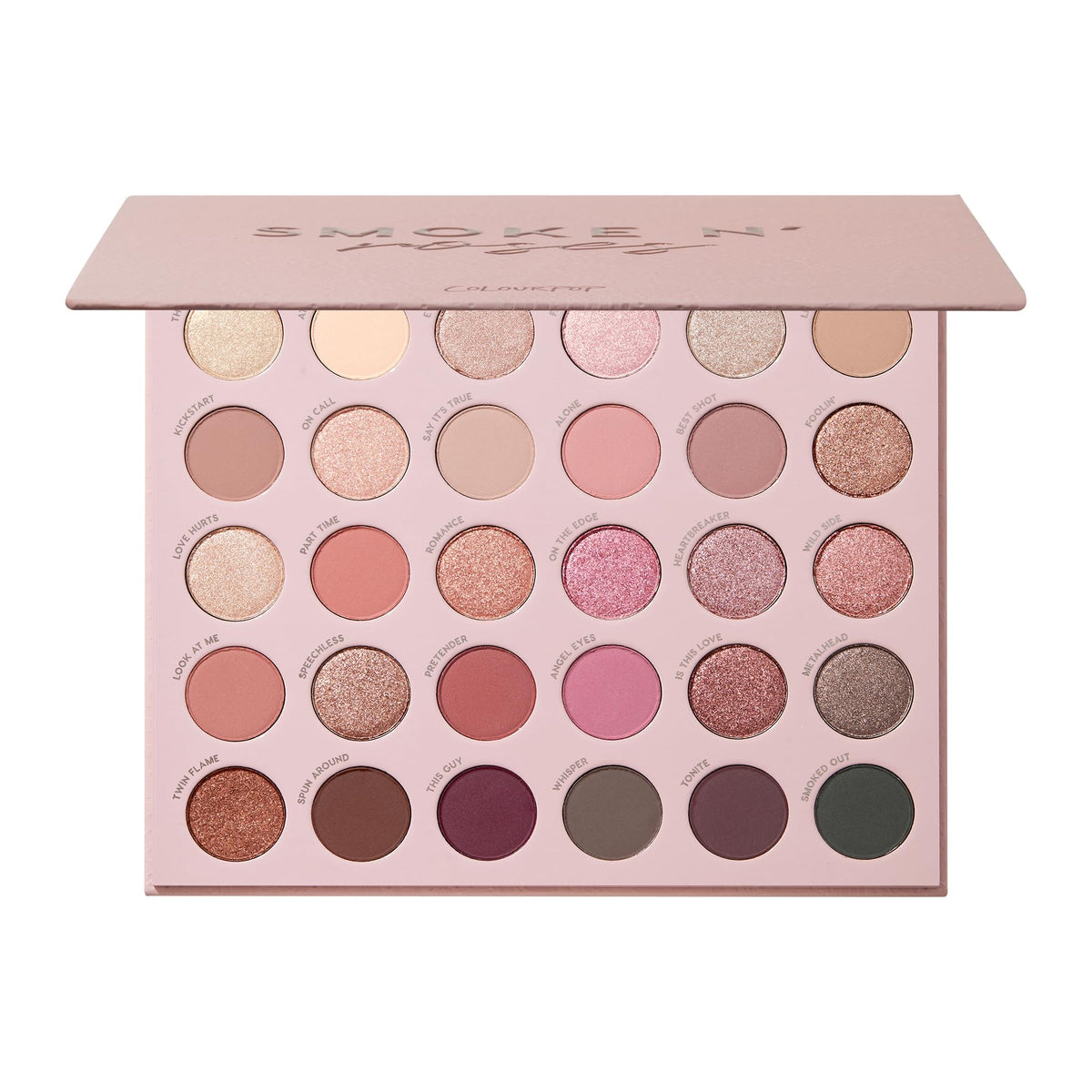 ColourPop Smoke N Roses palette open view for versatile rosey-smokey looks.