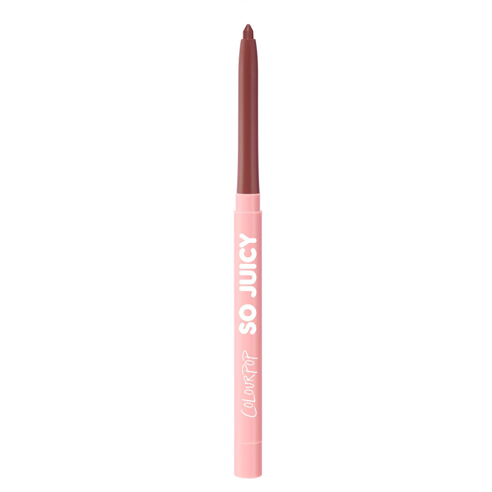 ColourPop So Juicy lip liner packaging closeup for precise definition and smooth application.