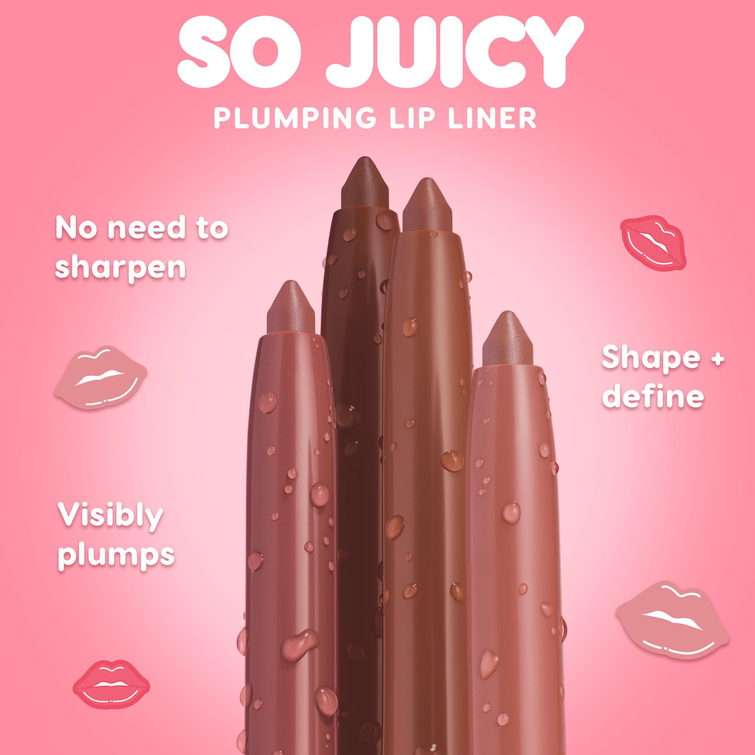 ColourPop So Juicy swatch on skin demonstrates easy blending and lip contour control.