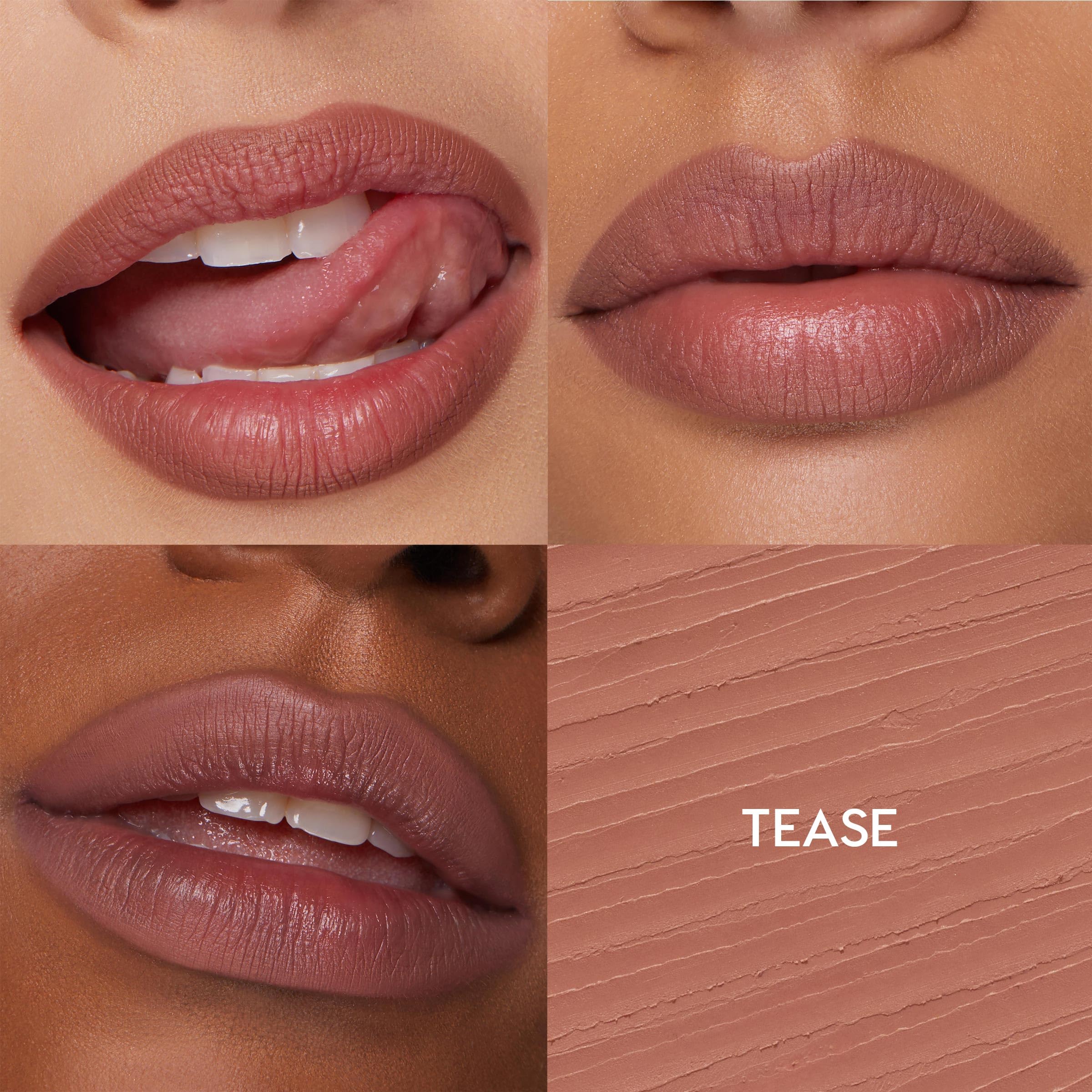 ColourPop So Juicy Plumping Lip Liner Tease tip-detail captures precision for neat lip outlines.