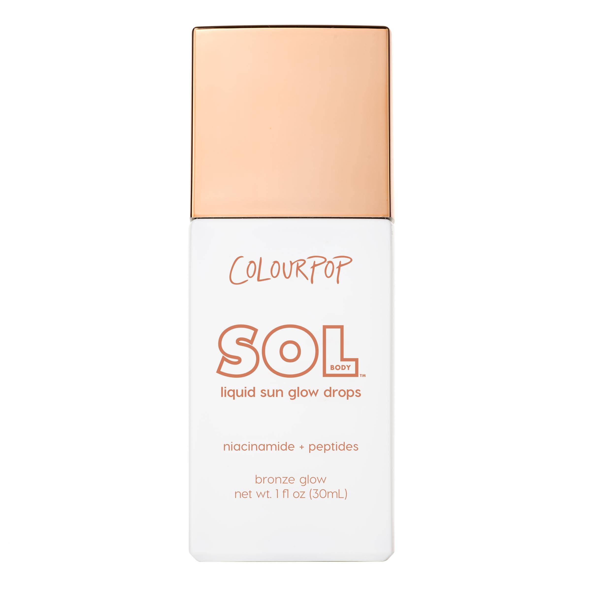 ColourPop Sol Glow Drops bottle pour shows buildable bronze glow for face and body