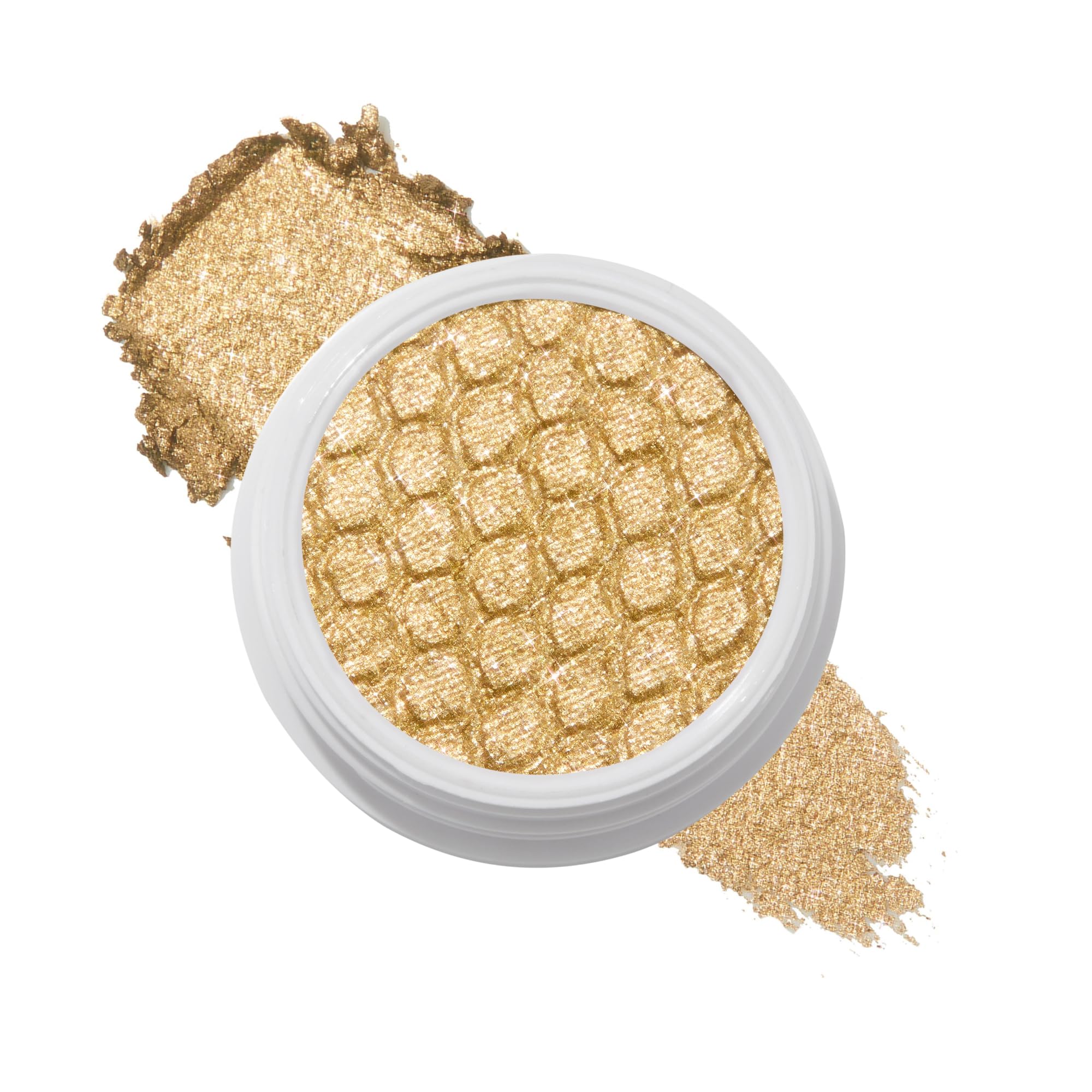 ColourPop Super Shock Shadow Cheap Date glitter glow on eyelid highlighting rich shimmer.