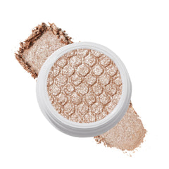 ColourPop Super Shock Shadow Ritz glitter swatch highlighting high pigment and lasting shimmer.