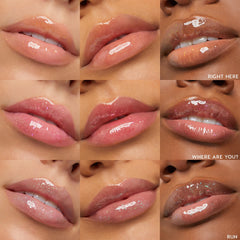 ColourPop Talk to Me lip gloss swatches showing multichrome sparkle.