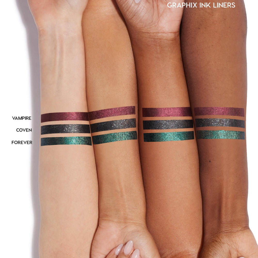 ColourPop Twilight Graphix Ink Liner Coven dramatic wing look ready to wear.