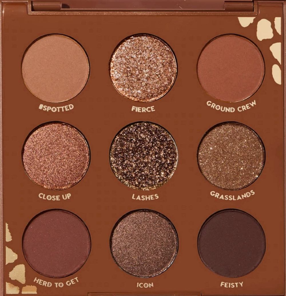 ColourPop Wild Child palette: front view with warm neutrals for daily looks.