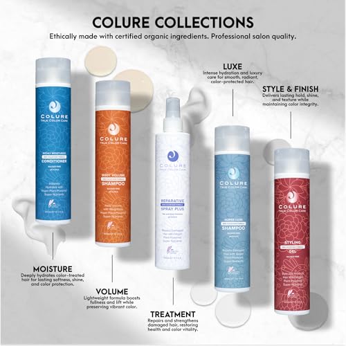 COLURE Richly Moisturize Shampoo packaging design showcasing premium bottle and easy-to-use pump.