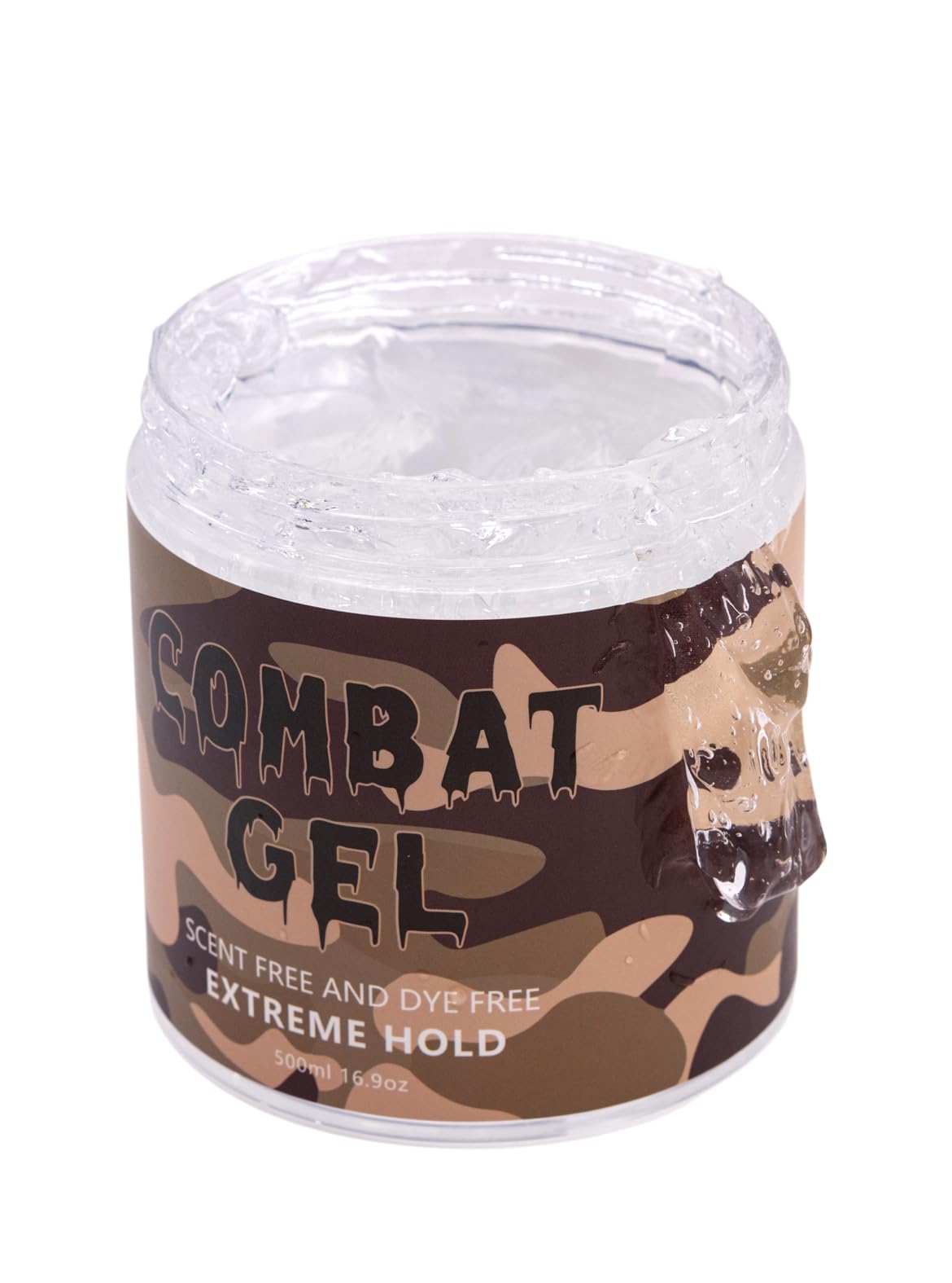 Combat Gel extreme hold bottle for long-lasting slick styles.