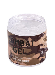 Combat Gel extreme hold bottle for long-lasting slick styles.