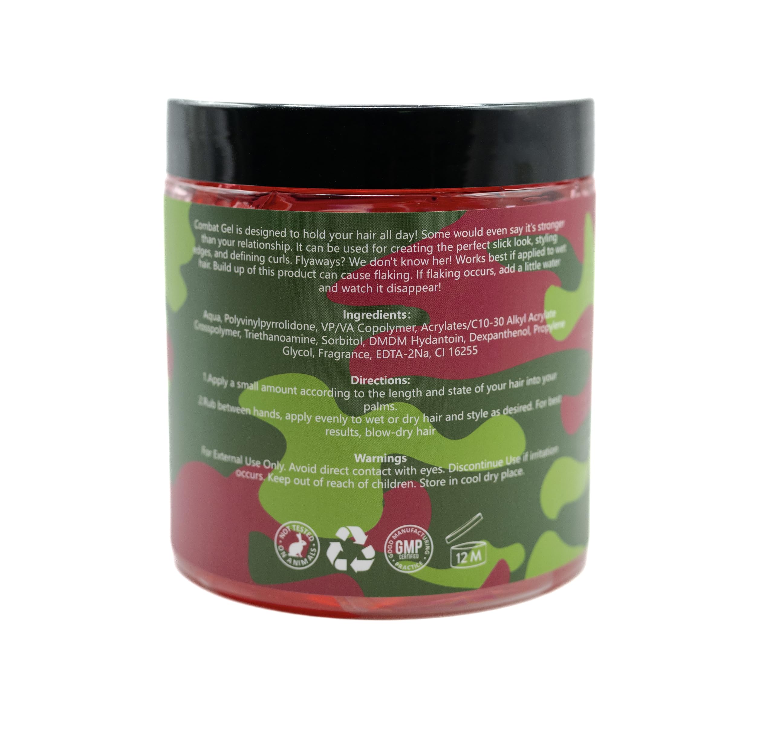 Hands applying Combat Gel for defined curls and laid edges with lasting hold.