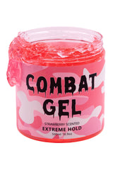 Combat Gel Extreme Hold delivers a slick finish with strawberry aroma for long-lasting style