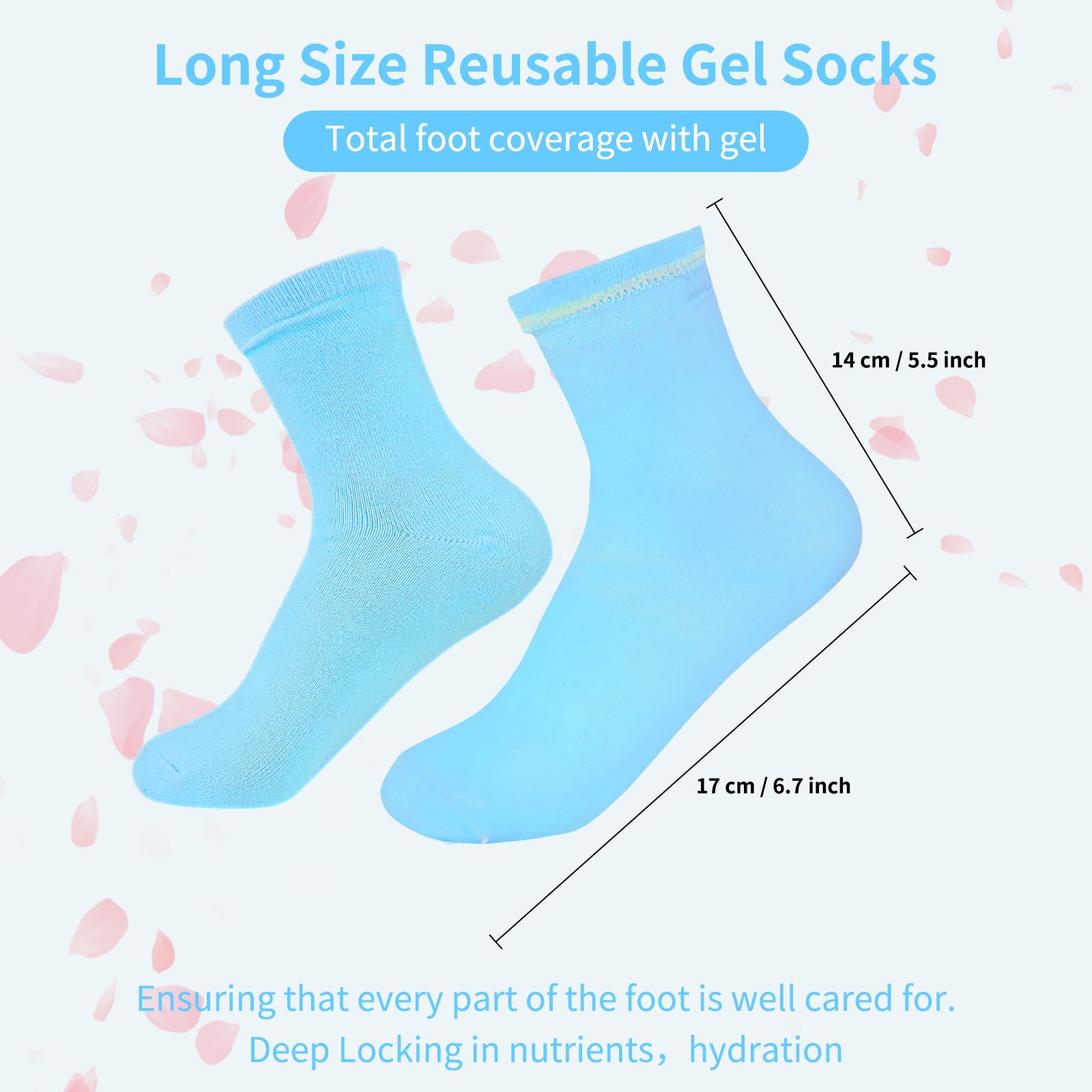 Comblesssky extended cuff design keeps socks in place.
