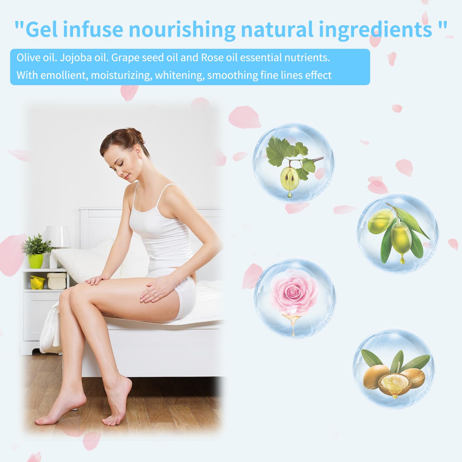 Comblesssky gel socks infused with olive and jojoba oils.