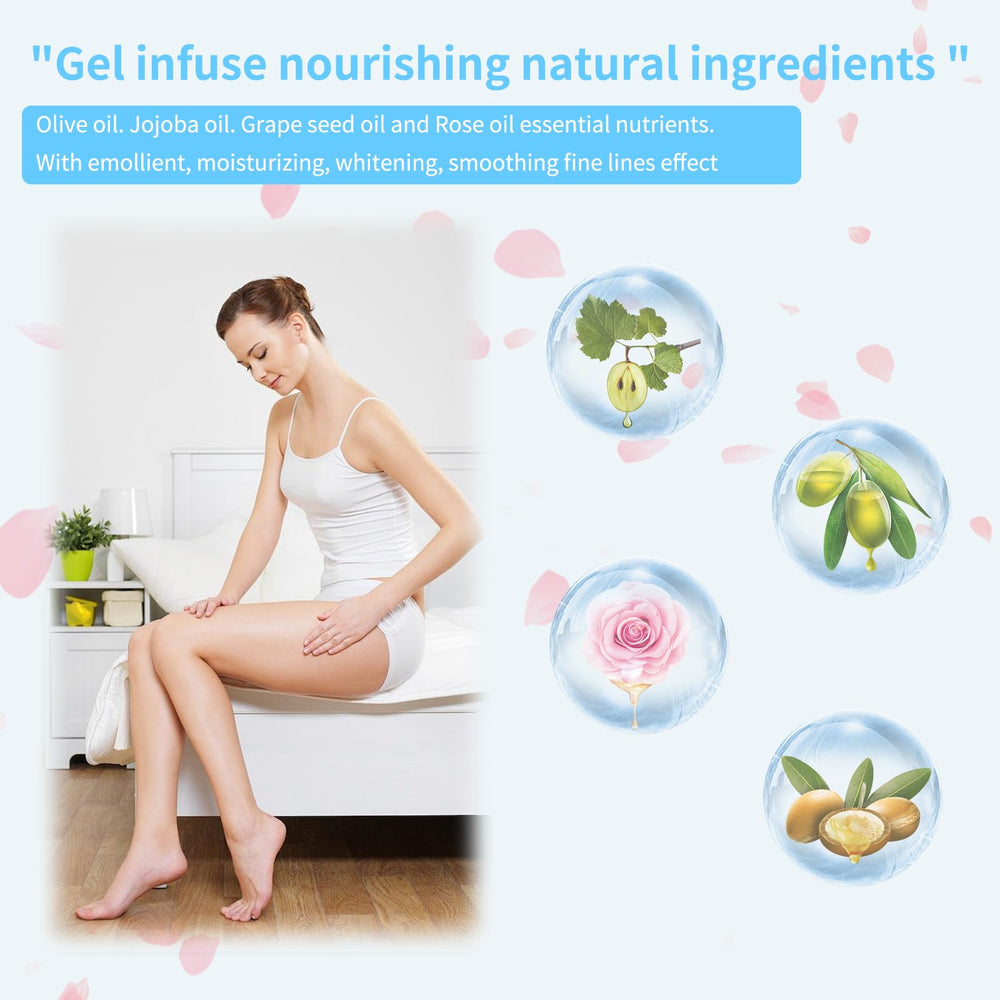 Comblesssky gel socks infused with olive and jojoba oils.