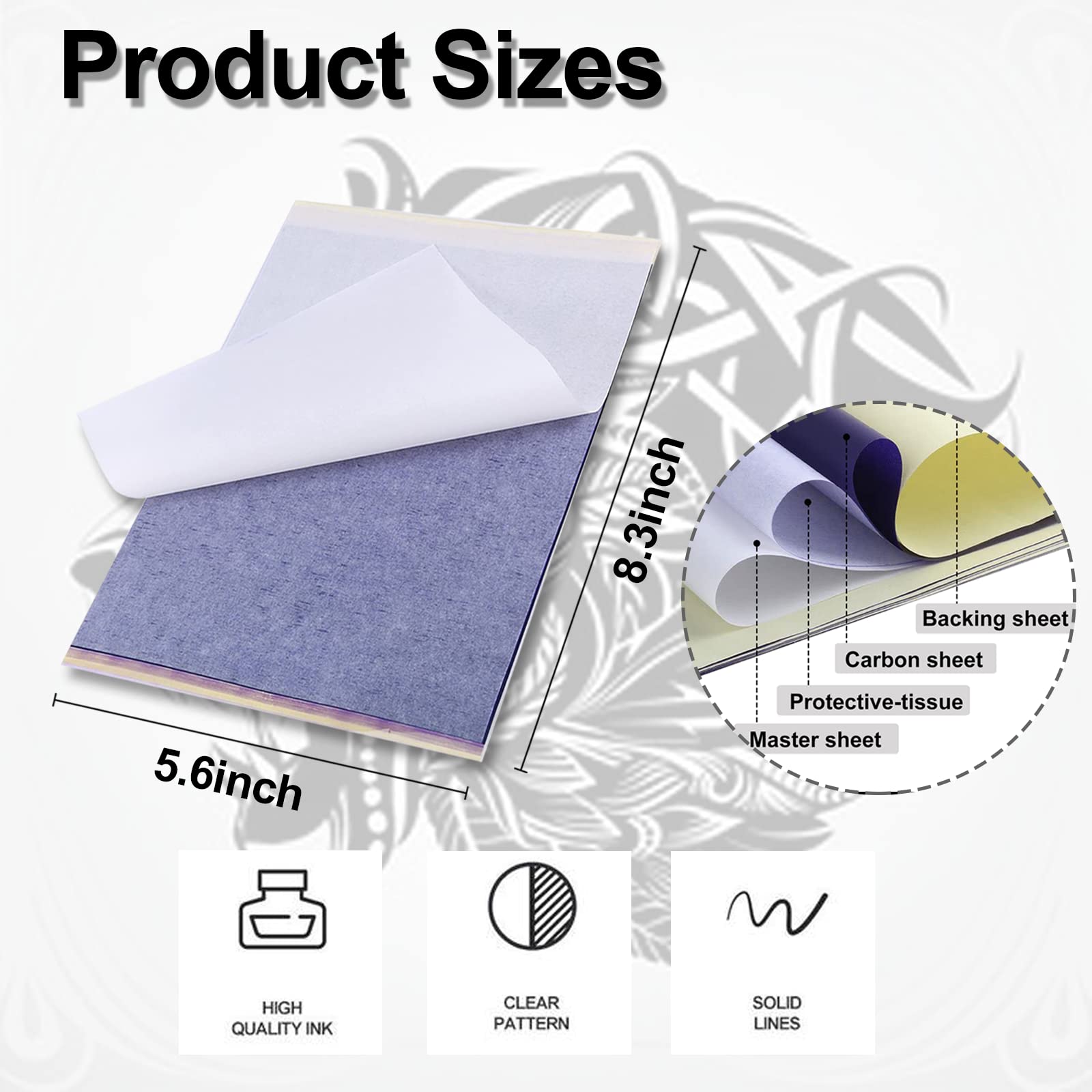 Combofix A4 transfer paper, 8.3 by 5.6 inches, with crisp stencil transfer.