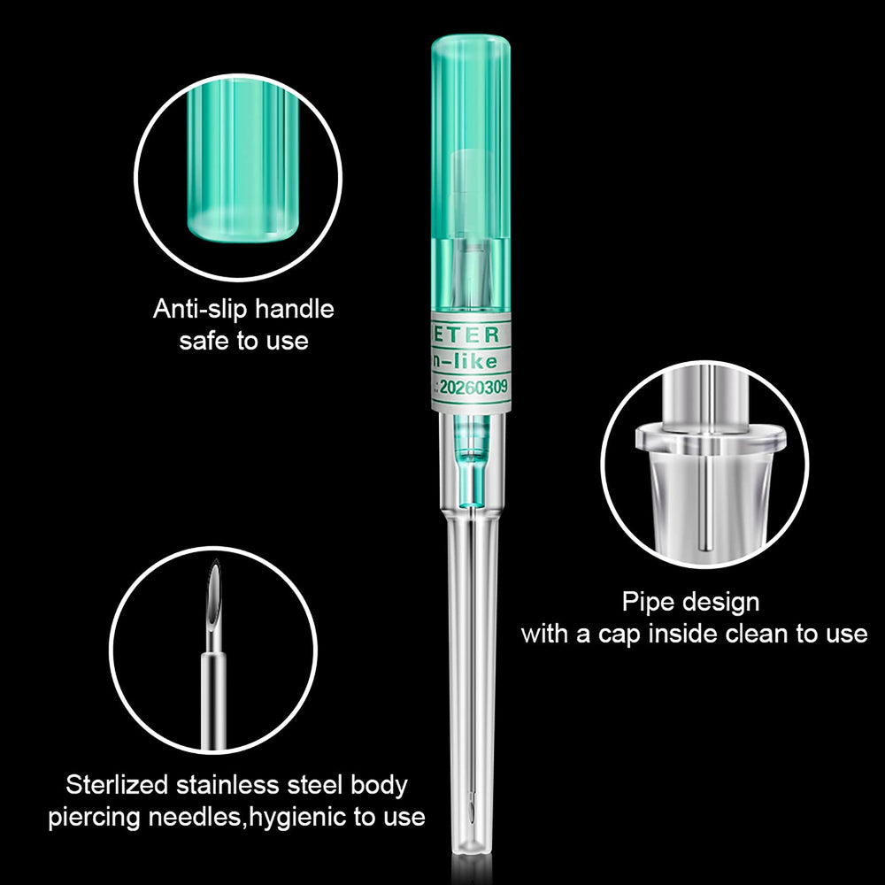 Rubber-protected needle head by Combofix reduces handling risk during use.