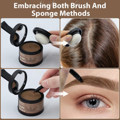 Comdian hairline powder sponge brush enables precise, natural-looking application.