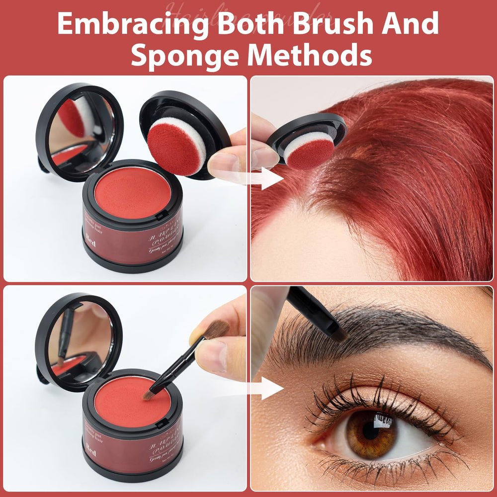 Comdian powder application sponge demonstrates blending sparse areas for a natural look