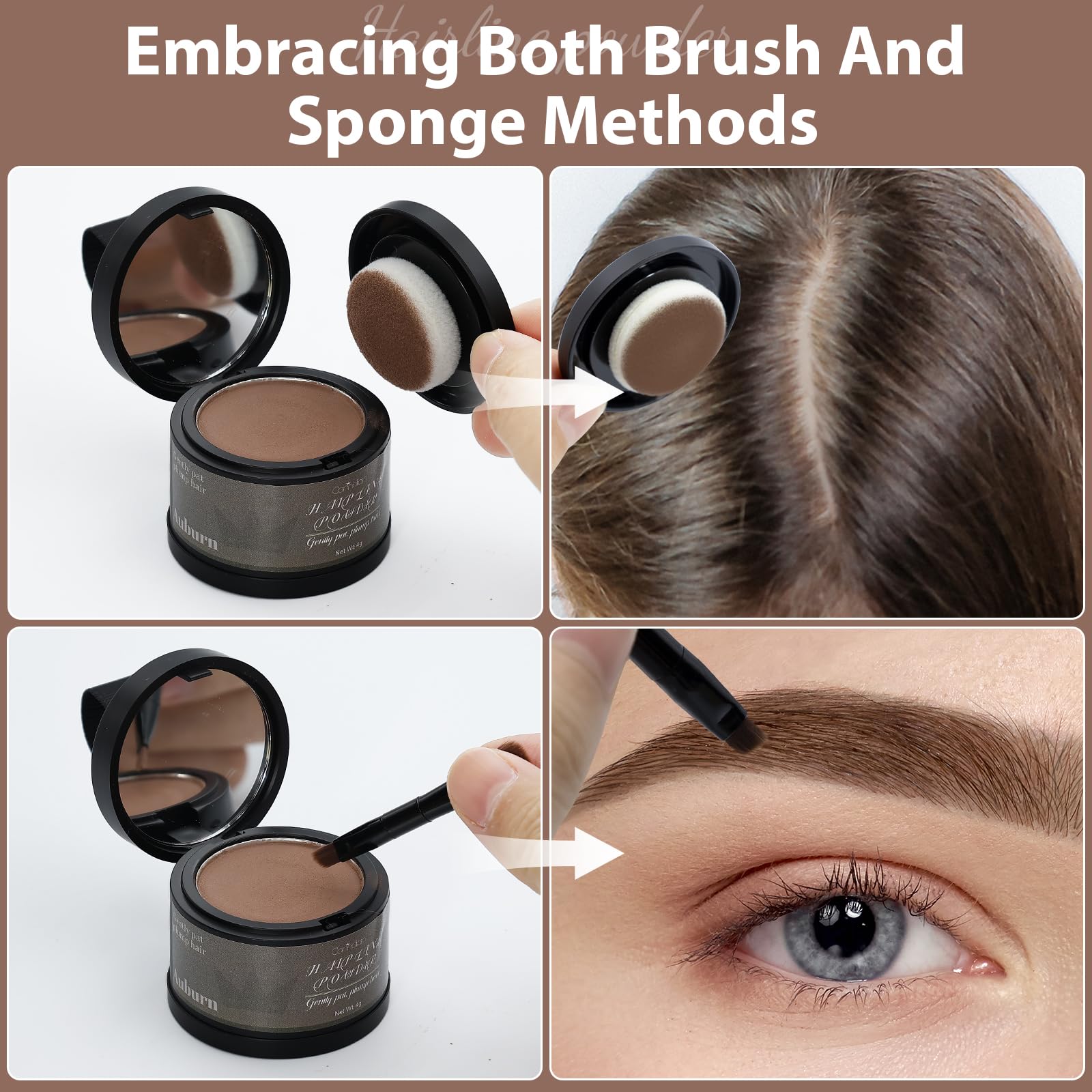 The Comdian hairline powder applicator sponge enables precise, gentle application.