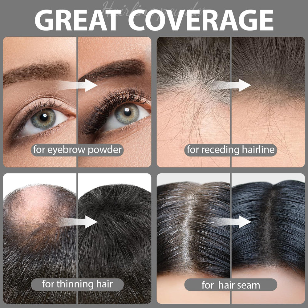 Comdian hairline powder applied with sponge brush for precise application