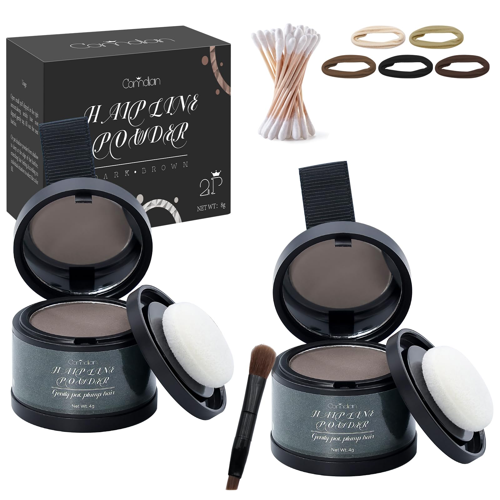 Comdian Hairline Powder dual-pack bottles for quick root touch ups