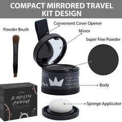 Comdian hairline powder over sparse areas highlighting thinning coverage