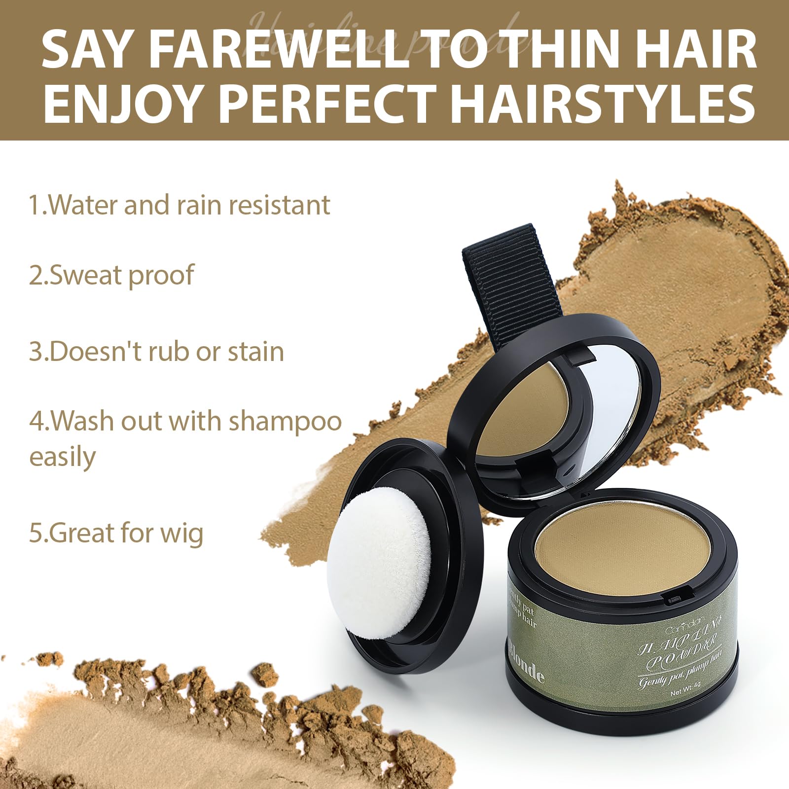 Comdian hairline powder travel compact size for easy daily use.