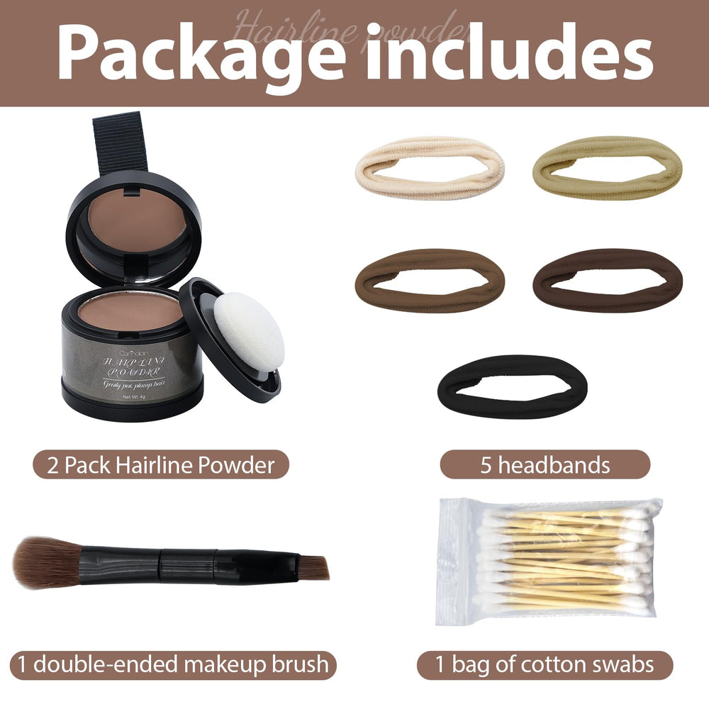 Comdian hairline powder travel-friendly compact shown for on-the-go touch-ups.