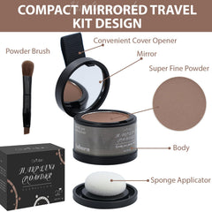 Comdian hairline powder value-packaging includes extra bands, brush, and cotton swabs.